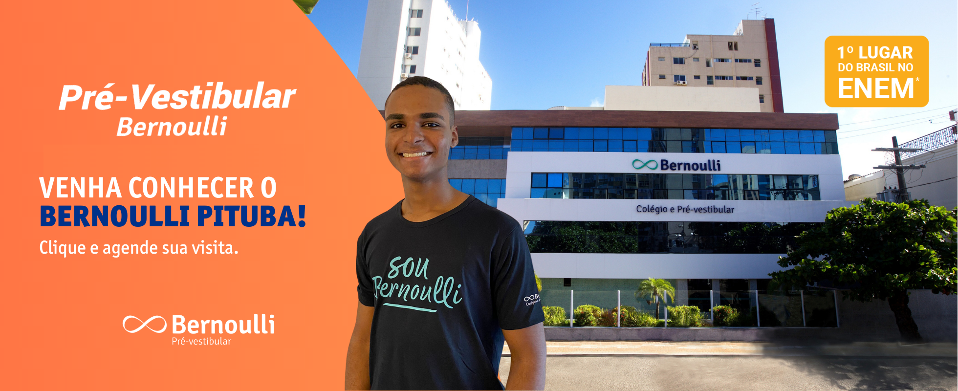 Banner de visita guiada na unidade de Pituba, em Salvador (BA)